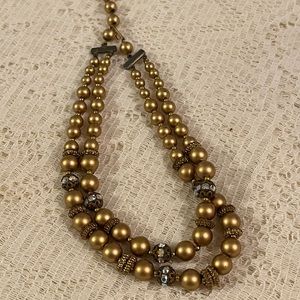 Women’s Vintage Gold Tone Beaded Choker Necklace